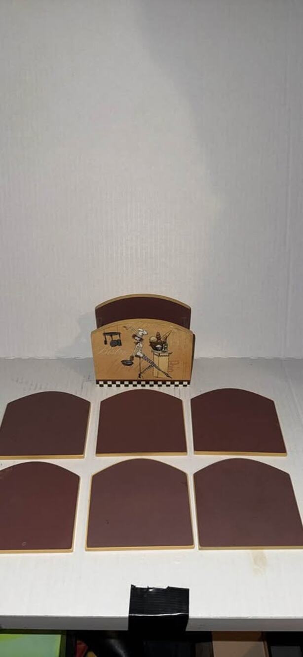 Bistro Chef Wooden Coasters Set
